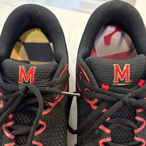 Black and Red Athletic Shoes with Maryland Terrapins Logo
